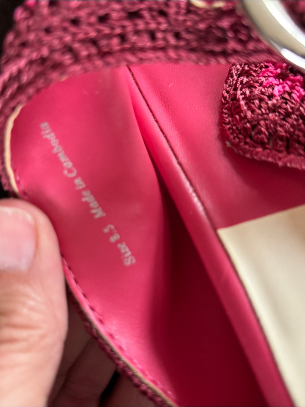 Dolce Vita Hot Pink Crochet Double-Buckle Slide Mules - Picture 4 of 7